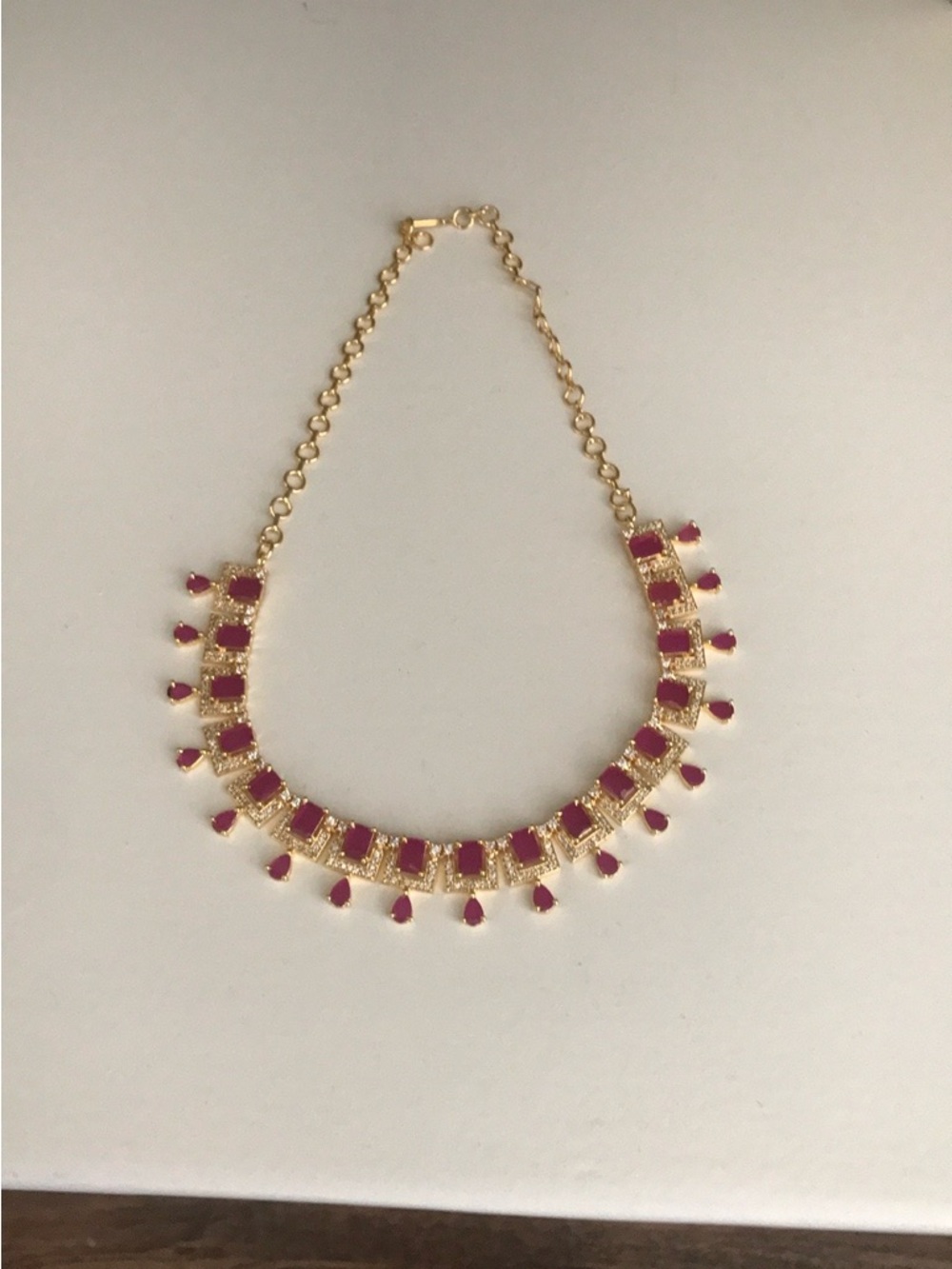 Gold and Ruby Statement Necklace - Women Jewelry